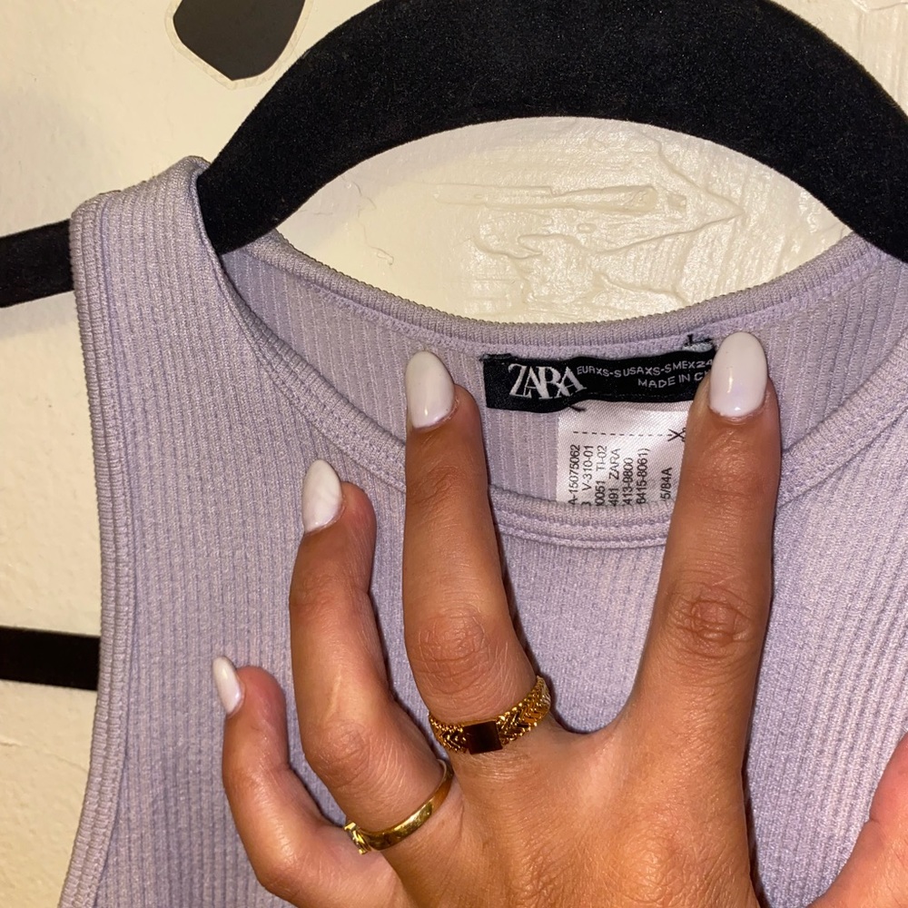 Zara Ribbed Cropped Tank - Picture 3 of 4